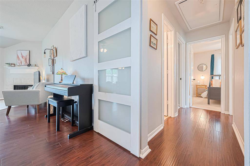 View from hallway going to the bedrooms.