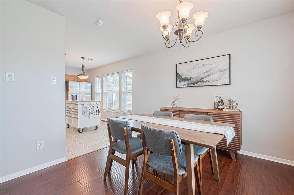 Dining room opens seamlessly to the kitchen.