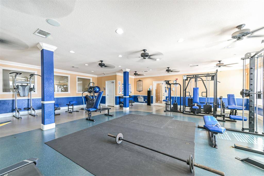 There is an on-site fitness center!