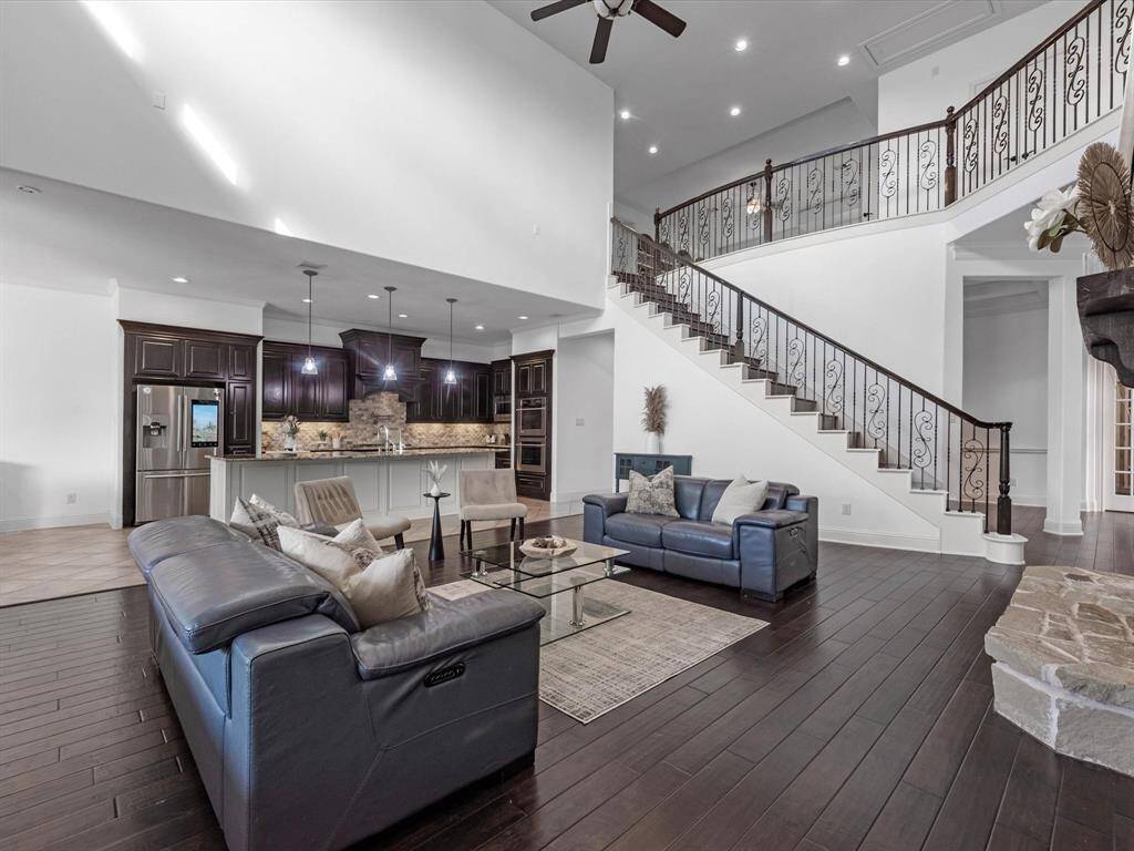 The kitchen is open to the family room