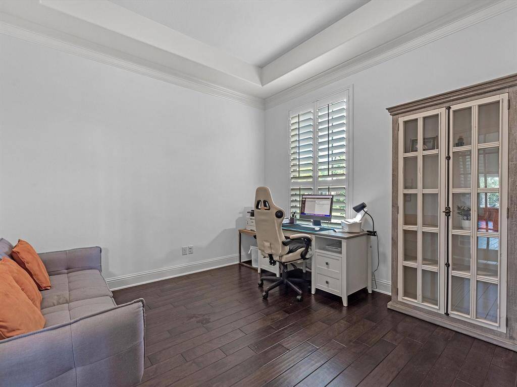 The first floor office with french doors