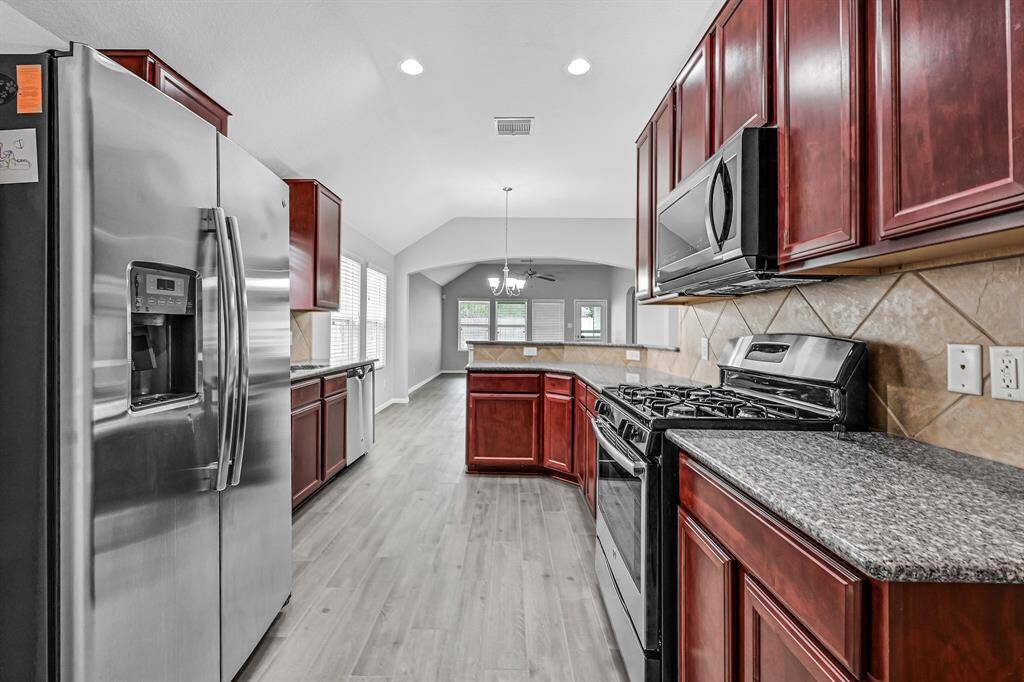 Plenty of cabinets. Refrigerator included