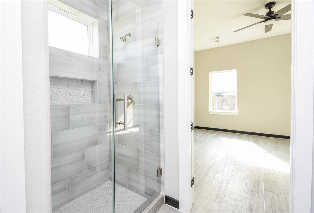 Large Shower beautifully tiled!