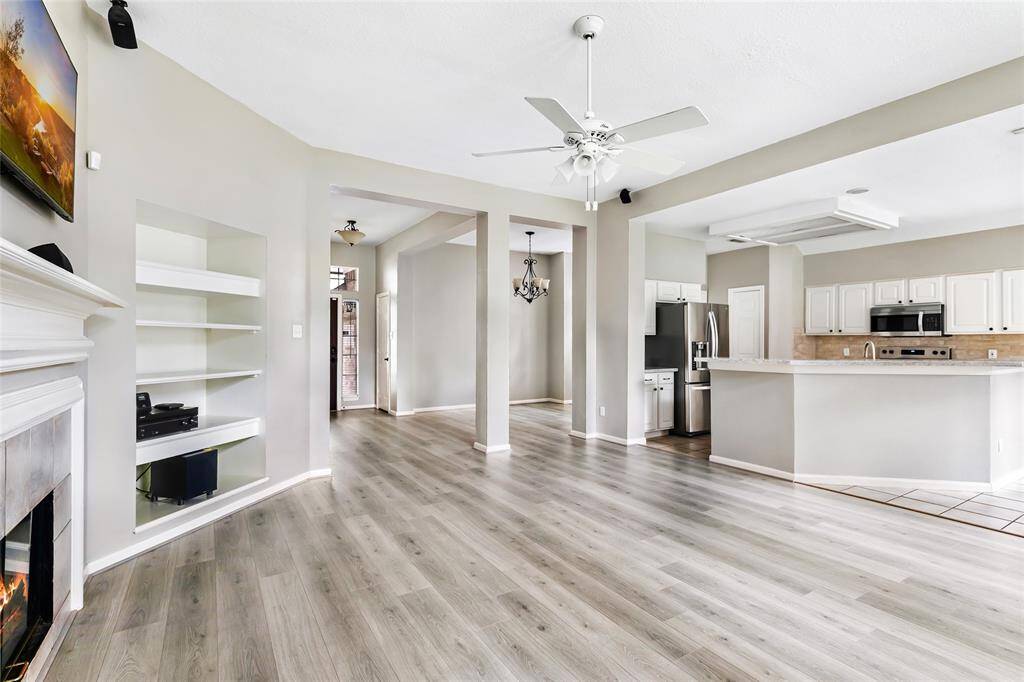 Open-concept living area.