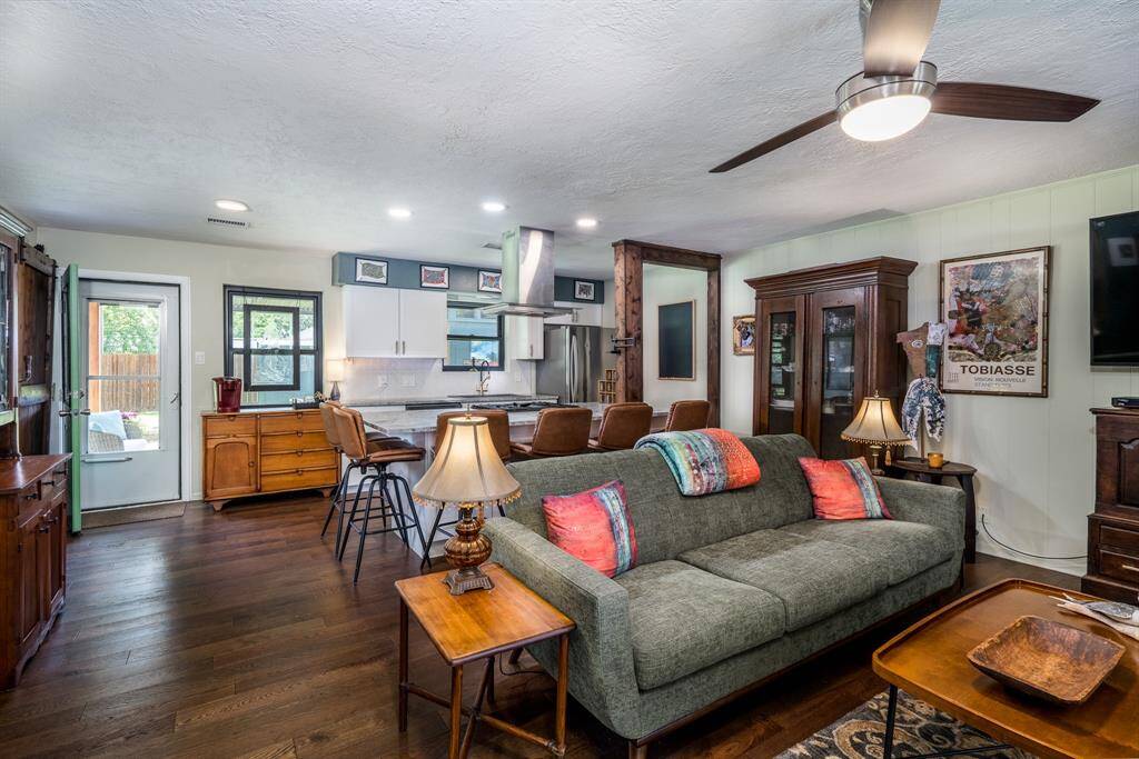 Wood floors in kitchen,living area and hall