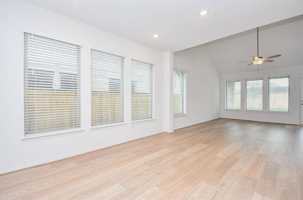 Heavenly high ceilings add to the visual space perceptions in this majestic 1st floor layout. Formal dining beneath the triple windows, left, may be a nice choice.