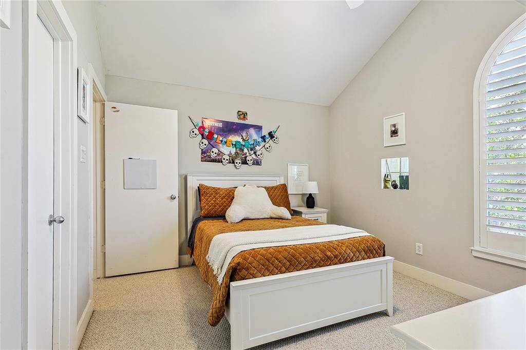 Desk nook and built-ins compliment the kitchen and dining area