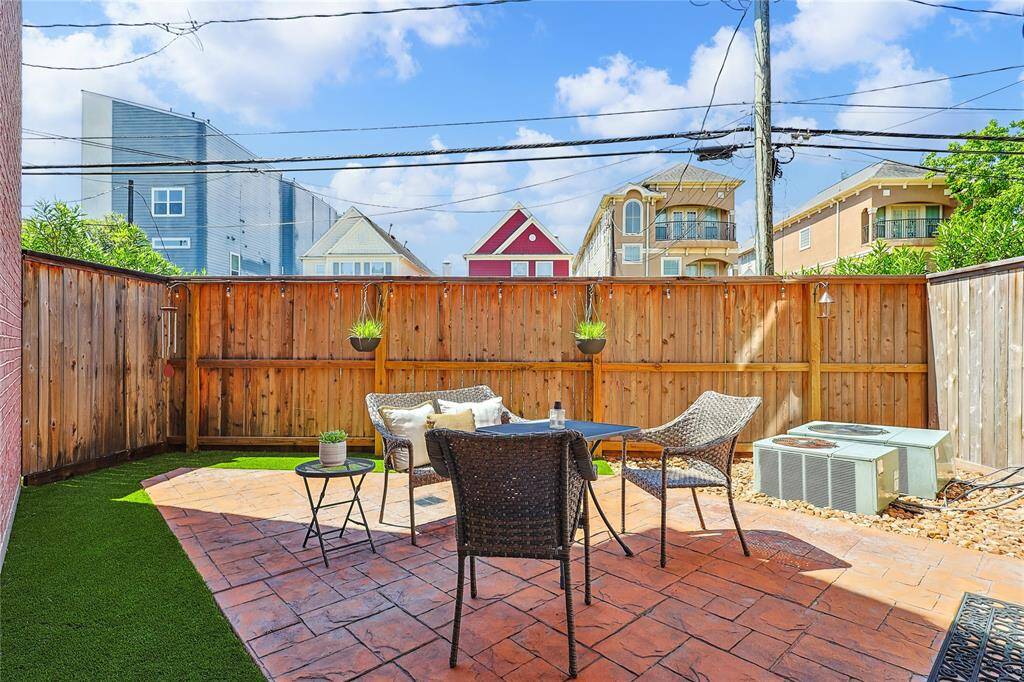 This patio receives shade throughout the afternoon