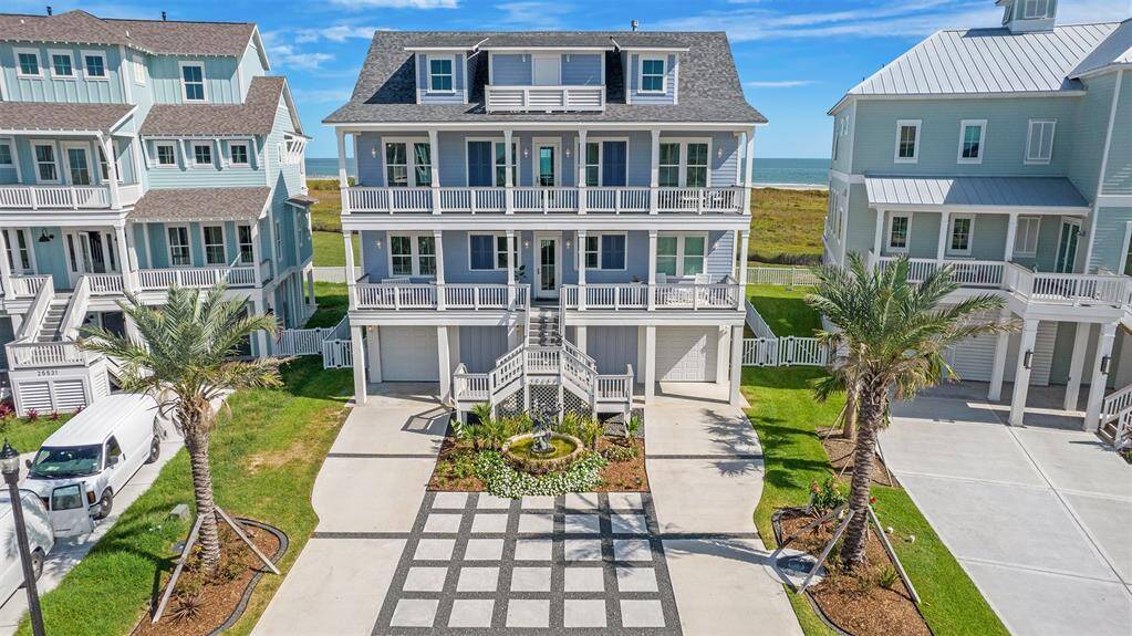 Beautiful three story getaway with beachfront and ocean views.