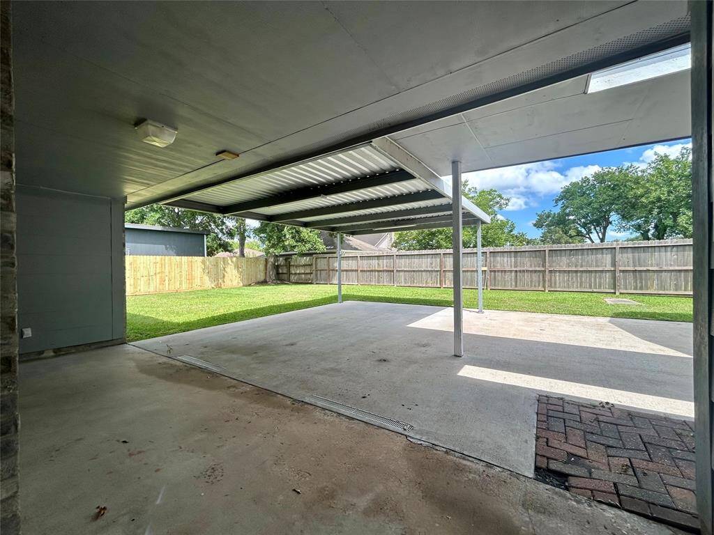Covered back patio.