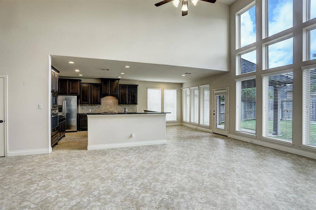 Family room open to the kitchen