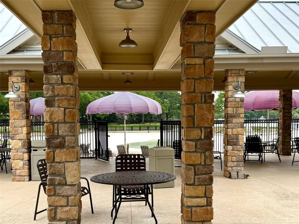 Community Clubhouse with covered seating area.