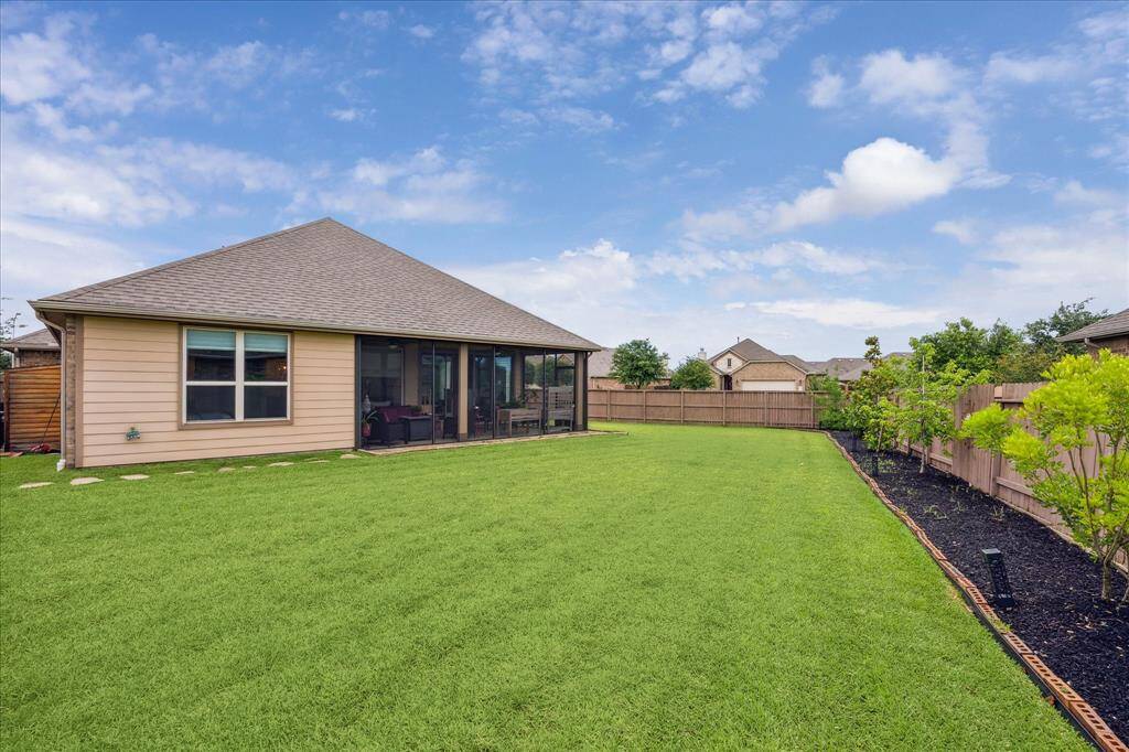 The fully fenced backyard has ample space should a buyer wish to build a pool. Seller recently added 8 trees to the manicured backyard, as well as a storage shed.
