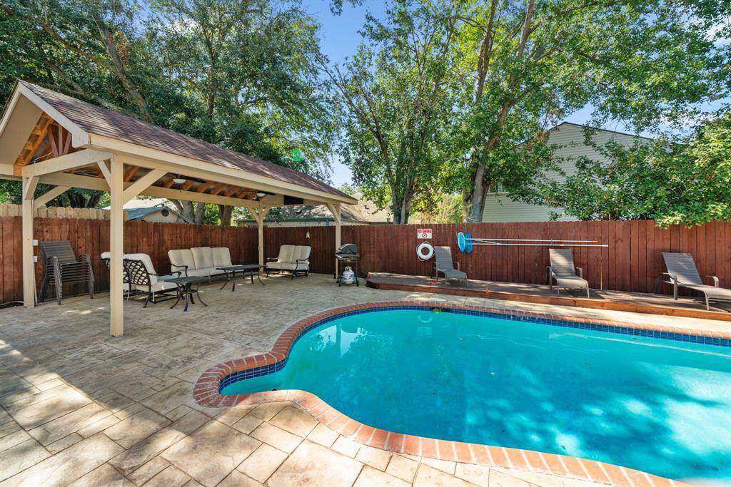 Recently redone back yard to showcase gorgeous pool