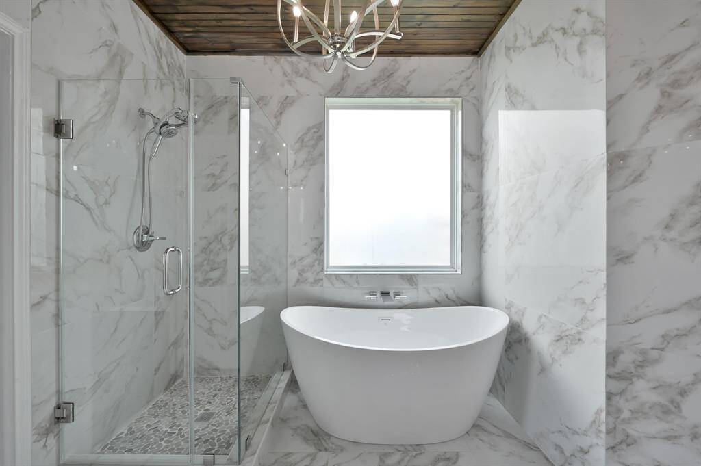 Primary Bath with new Shower and new Soaking Tub.