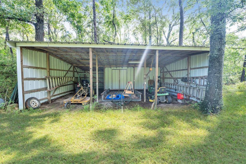 open air pole barn with enclosed storage