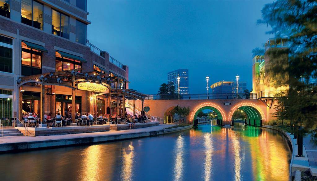 Popular Woodlands Waterway at night