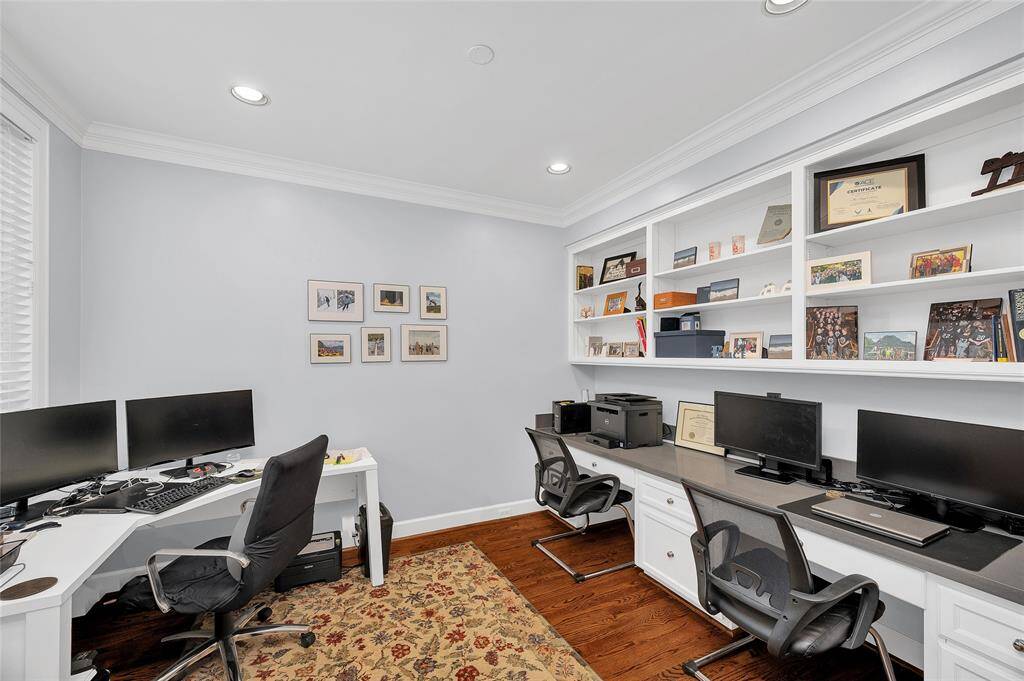 Study/home office with built-in workspaces for two