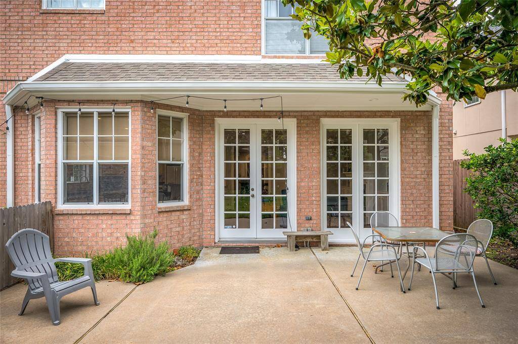 French doors to den