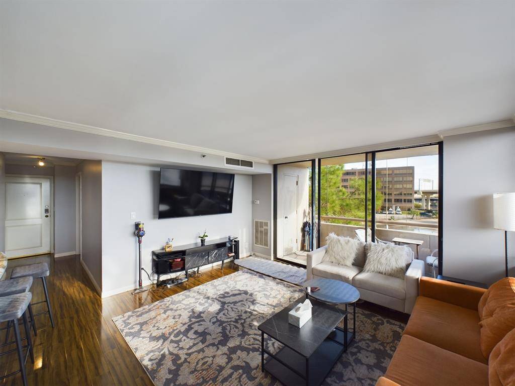 Great Living Room with Ample Light and Sliding Patio Door