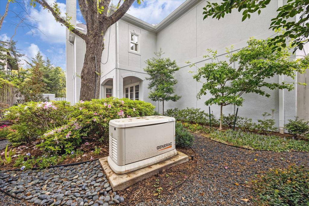 Tucked behind the lush landscaping, seller has installed a whole house generator and has serviced it regularly. It has worked for all of the recent storms.