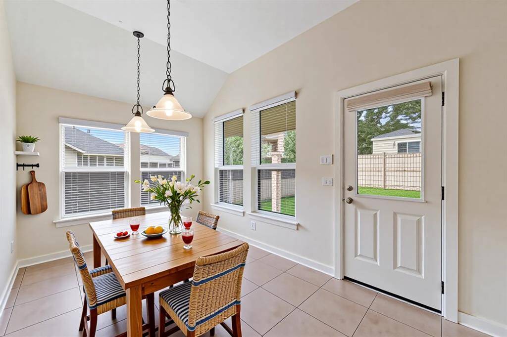 Virtually staged breakfast area.
