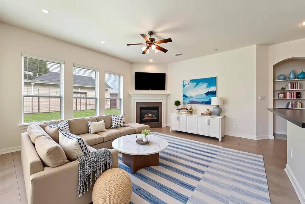 Virtually staged living room.