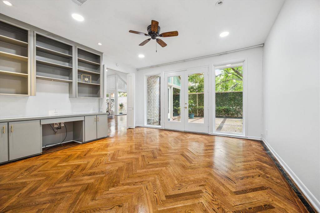 Study With French Doors Leading To A Great Outdoor Patio.