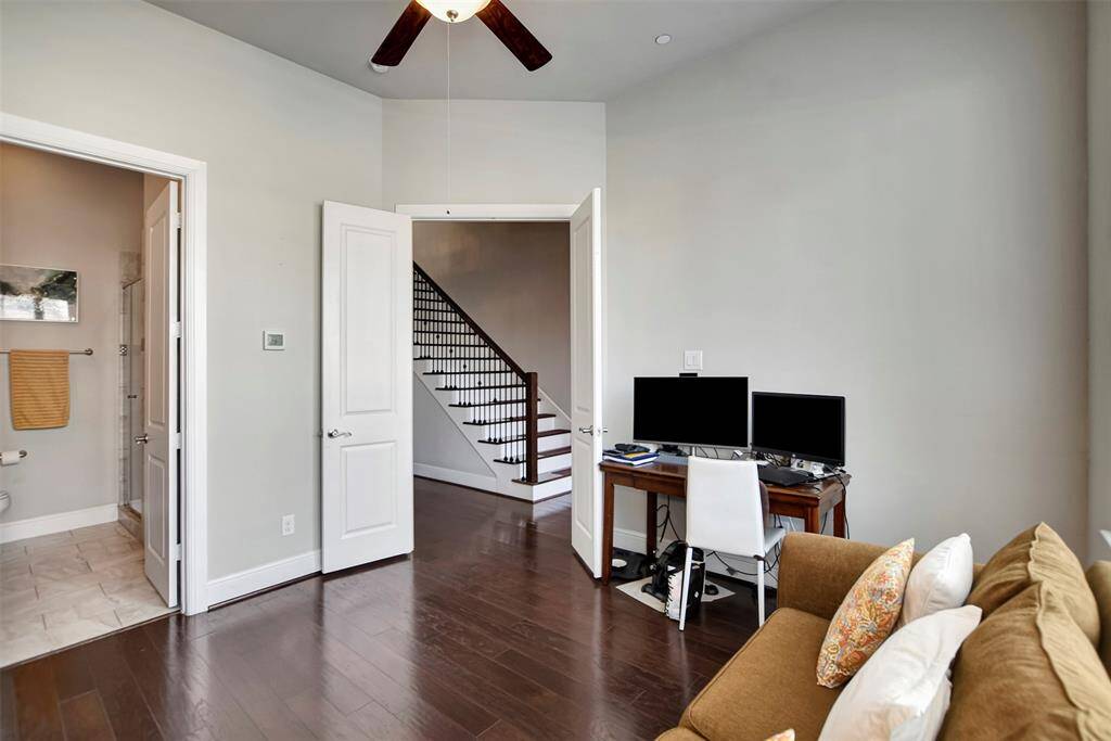 First floor bedroom is big enough for a king or queen bed and a desk area