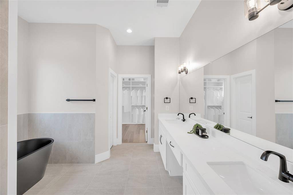 Primary bath with Italian tile