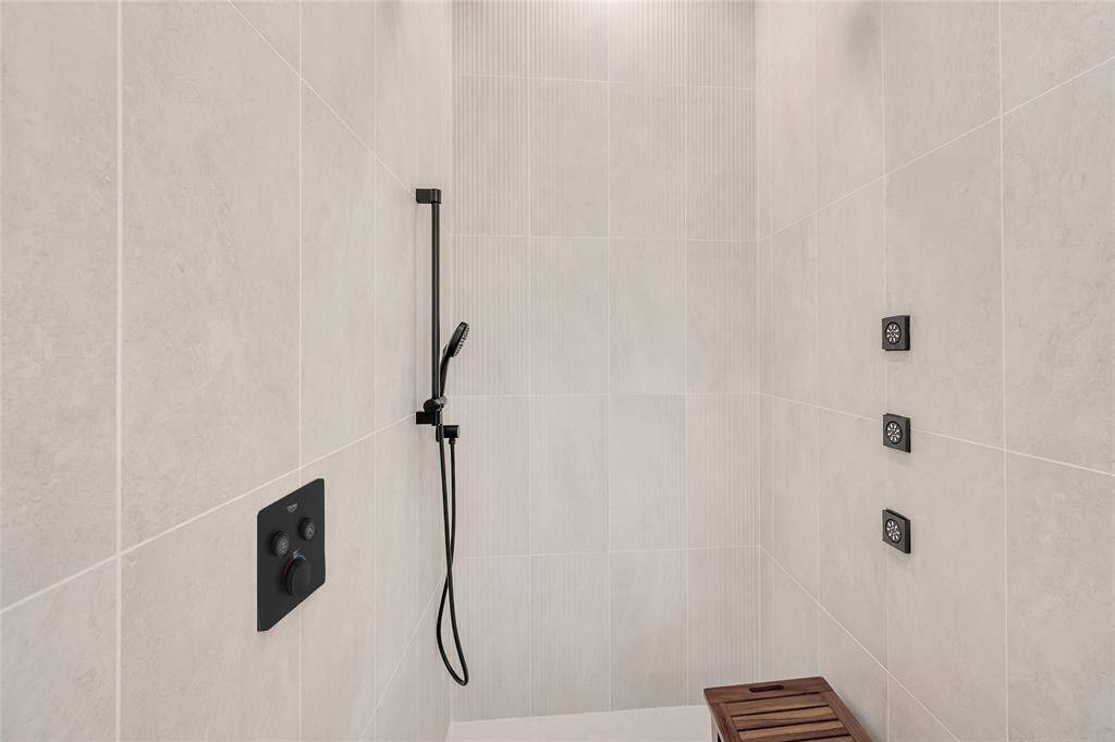 Grohe German made shower system with handheld, body jets, and large rain head