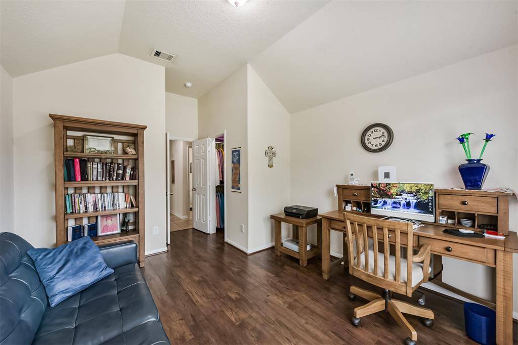 The first bedroom is located in the front of the home.