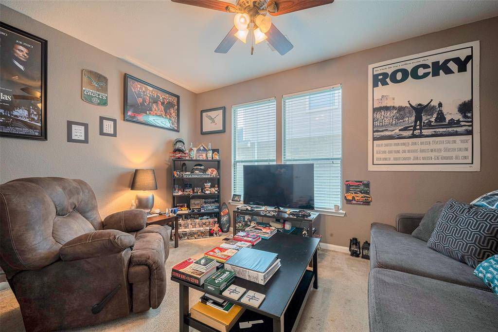 Flex space can be used for a man cave, craft room or a media room!