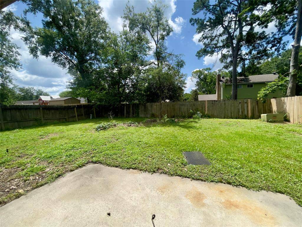 Large fenced backyard