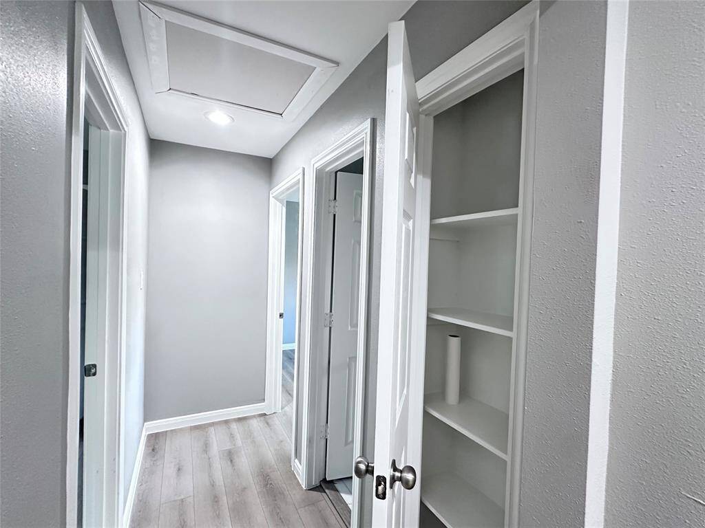 Linen closet in hallway