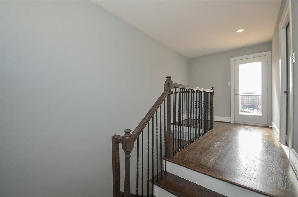 Stairs leading up to the 4th floor terrace.