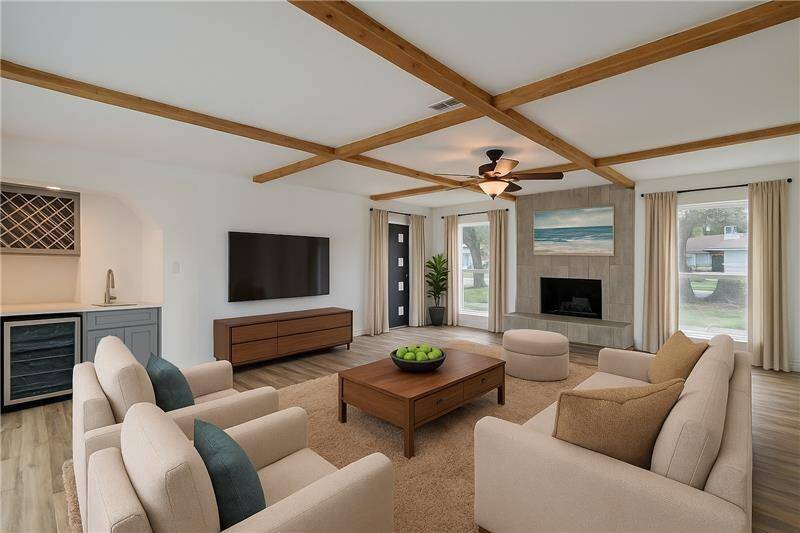 Virtual staged living room