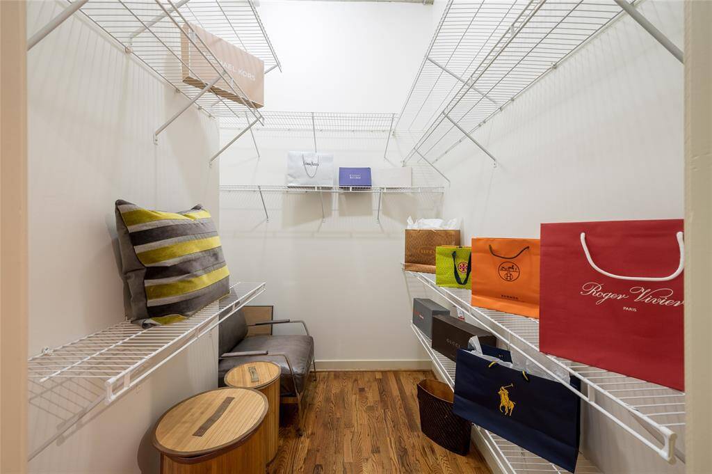 The secondary bedroom boasts a tall, oversized closet!