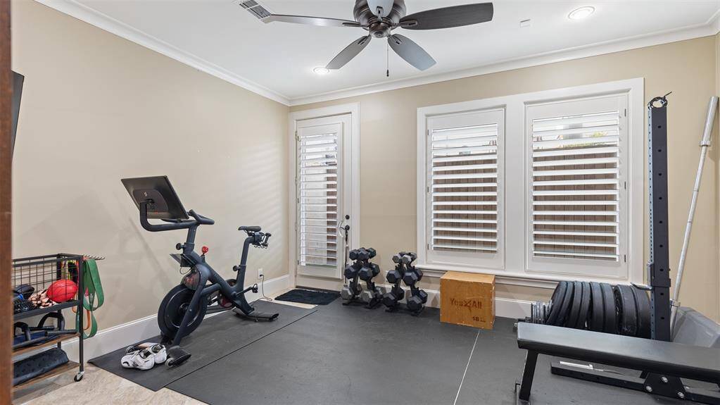 Downstairs flex room currently used as private gym