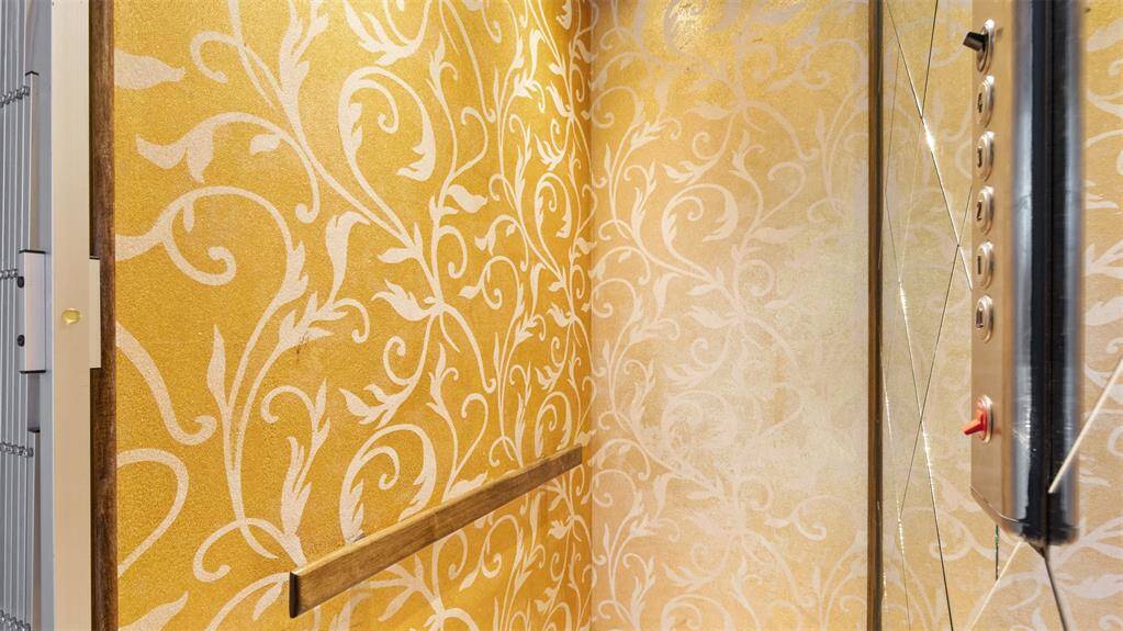 Inside of private elevator.