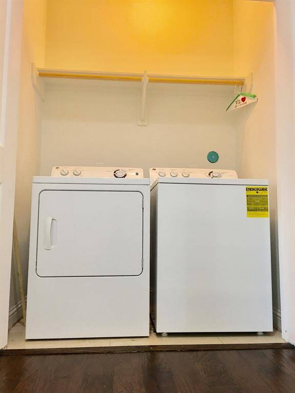Washer and dryer on third floor