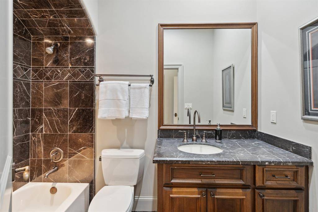 Ensuite bath located in the Media Room.