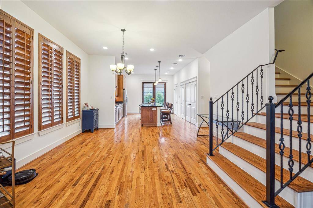 Wood plantation shutters throughout the home