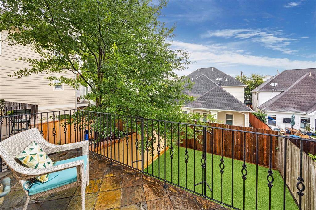 Patio off the living room overlooking the massive yard