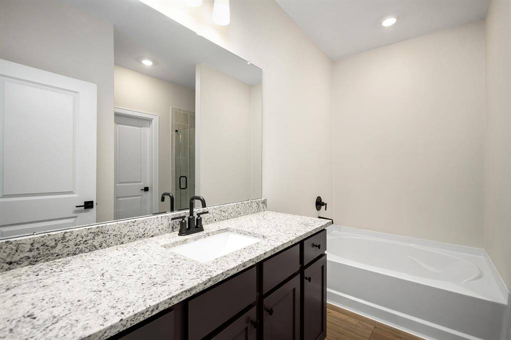 The counter space is huge! It is perfect for getting ready for work or a date night out.