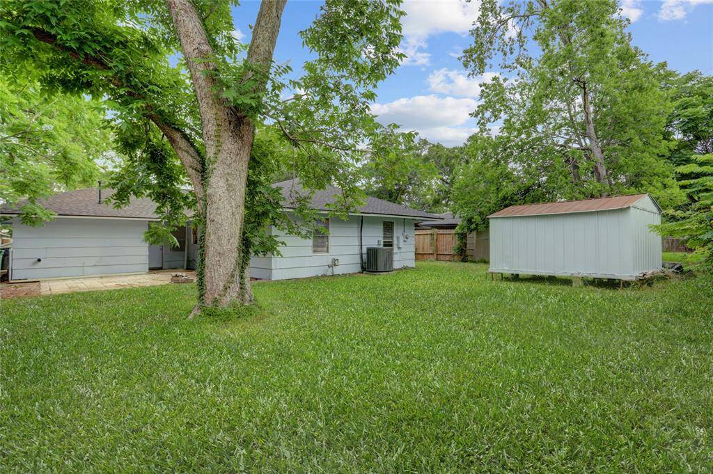 Large fenced backyard