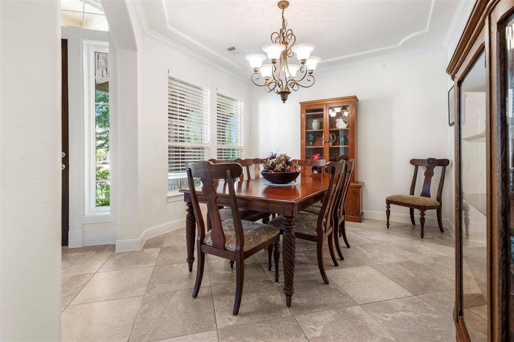 Formal dining located just off of the kitchen