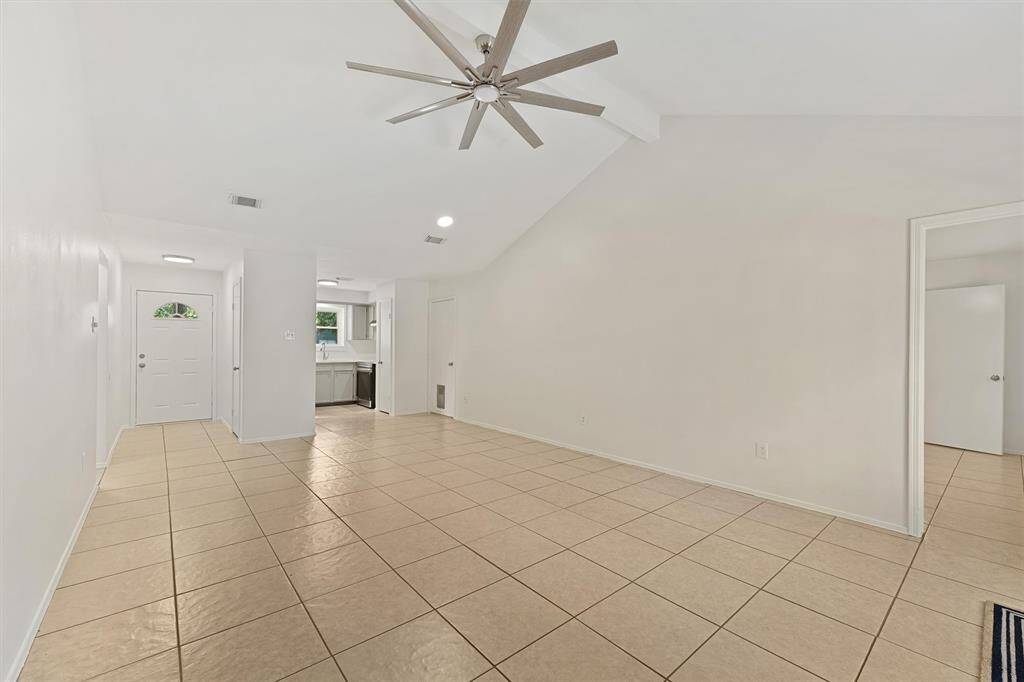 Open floor plan and high ceilings.