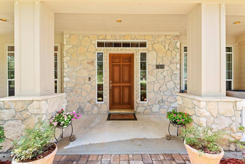 Beautiful stone work on the front porch.