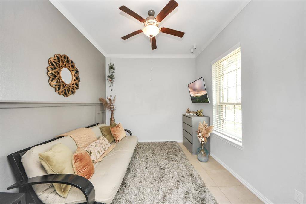 Off the entry you'll find a study with French doors!